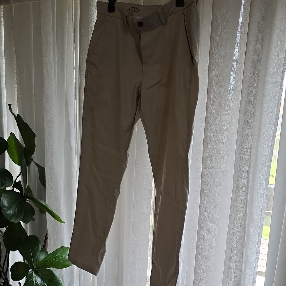 St. John's Bay Gray Stretch Chinos - Picture 2 of 7